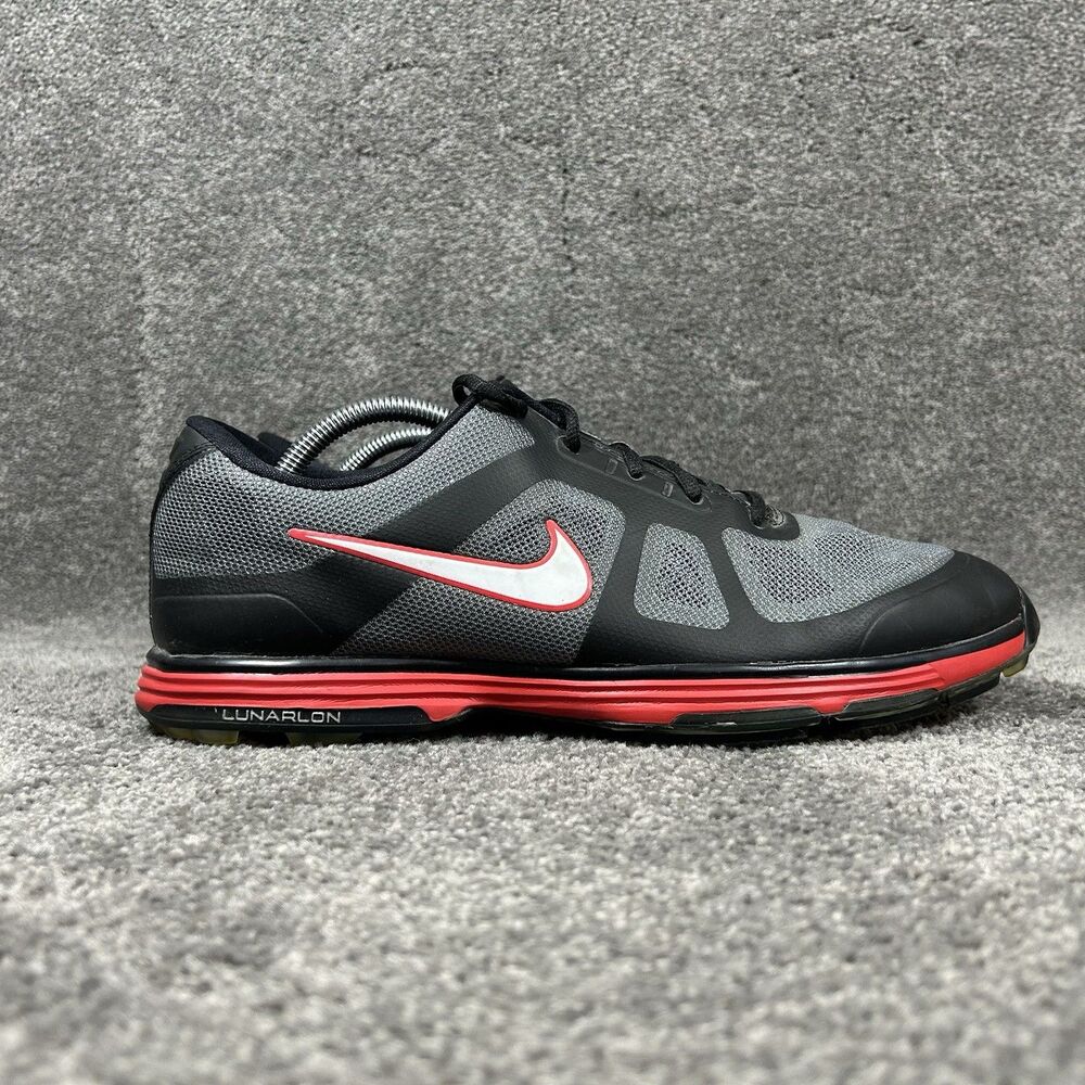 Nike Hyperfuse Lunar Ascend 483841-001 Mens Size 11.5 Black Gray Golf Shoes Used